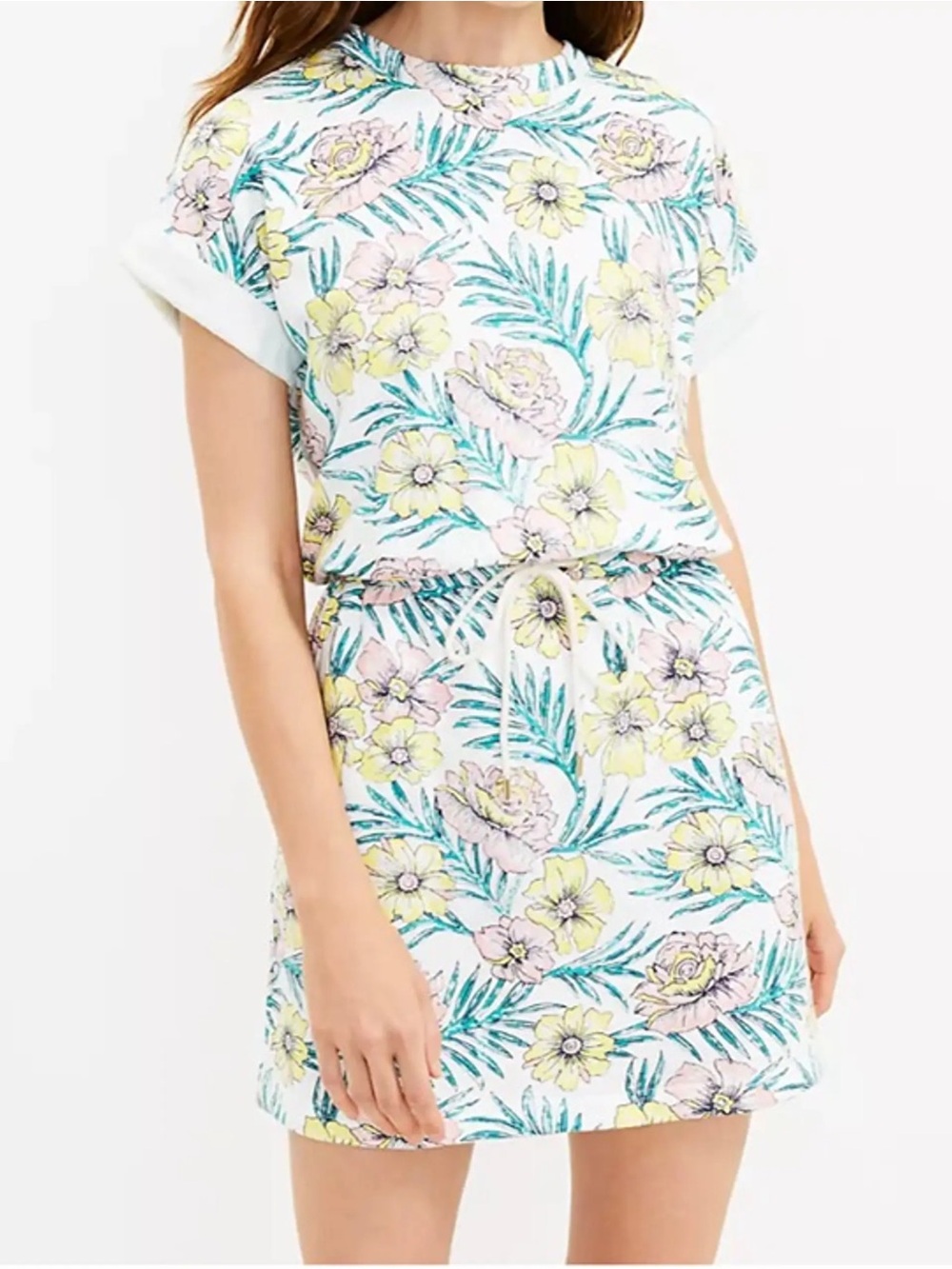 LOFT Lou & Grey Tropical Cotton Terry Dress (Size XL)